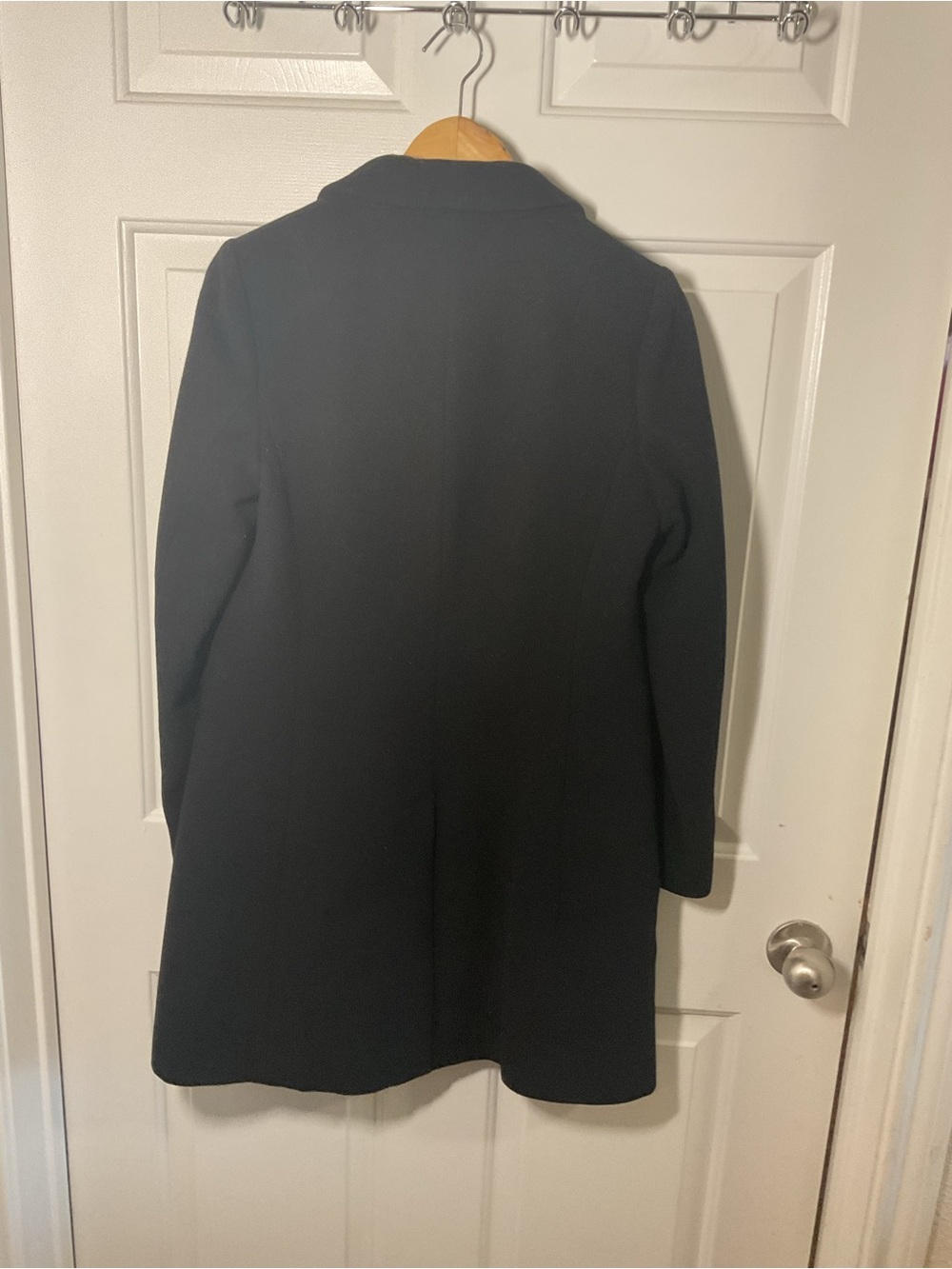 Banana Republic Petite S 100% Wool Black Tailored Long Coat Classic - Picture 11 of 11